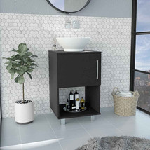 Black Single Bathroom Vanity: 1 Door, 1 Shelf - $362.99