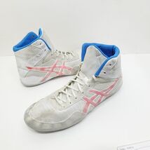 ASICS Matcontrol 2 Wrestling Shoes Men’s 12 White Blue Boots 1081A029 - $31.49