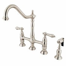 Kingston Brass KS1278ALBS Heritage Bridge Kitchen Faucet 8-3/4&quot; Brushed ... - $218.37