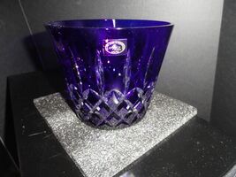 AJKA Arabella Crystal  Ice Bucket Cobalt Blue Measures 6.25" Diameter by... - $242.55