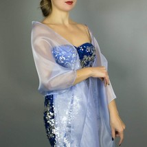 Lilac light Purple Violet Wrap Shawl bolero Shrug spring summer wedding Organza  - £17.38 GBP