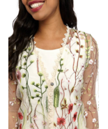 NWT Chris McLaughlin  SHEER PINK FLORAL  EMBROIDERED TOPPER SHRUG SIZE M... - £35.54 GBP+