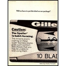 1970 Gillette The Spoiler Safety Razor Blade Vintage Print Ad Shaving Wall Art - £8.19 GBP