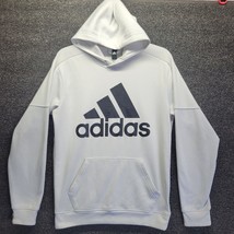 Adidas White Climawarm Logo Hoodie 3-stripe White/Blk Men&#39;s Sz S - $19.33