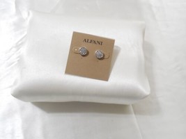 Alfani  3/8 &quot; Silver Tone Simulated Diamond Button Pave Stud Earrings B2036 - £8.27 GBP