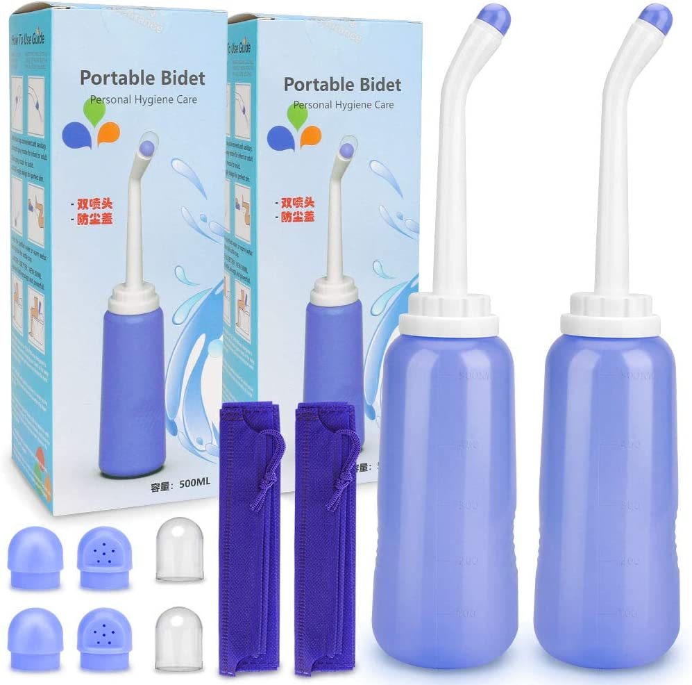 2 Pack Portable Bidet Sprayer Peri Bottle, Number-One Travel Bidet Bottl... - $33.99