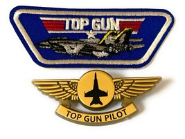 TOP GUN MAVERICK PILOT COSTUME PATCH &amp; WING PIN - £9.31 GBP