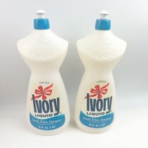 TWO Vintage Ivory Liquid Dish Dishwashing Soap White Gentle Detergent 32oz Prop - £45.08 GBP