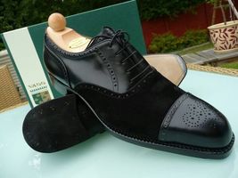 Handmade Men&#39;s Black Suede Leather Best Choice Cap Toe Lace Up Oxford Shoes - $159.00