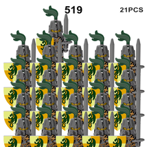 519-21PCS Medieval Soldiers Building Block Rome Knight Castle Royal King Figures - £24.73 GBP