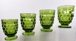 4 Colony Whitehall Green Avocado 9 Oz Footed Tumbler Set Vintage Glasses... - $49.47