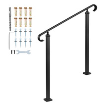 VEVOR Handrails for Outdoor Steps 3 &amp; 4 Steps Outdoor Stair Railing Wrou... - $44.99