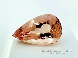 Top 46.61 cts Natural Morganite peat shape gemstone from Brazil - £3,012.38 GBP