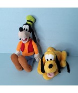 Pluto Goofy Lot of 2 Disney Plush 11&quot; Beanie Stuffed Animal - $392.01 MXN