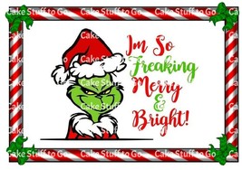 Christmas Grinch Edible Cake Topper Decoration - £10.15 GBP