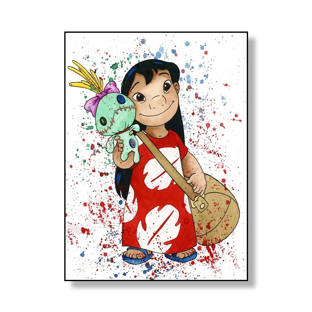 MINISO Disney Stitch Watercolor Wall Art Poster -A3-30X42cm Unframe hm 30-5 - $142.77 MXN
