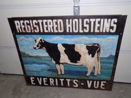 Vintage Registered Holsteins Double Sided Metal Sign - $1,485.00