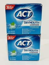 2 X  ACT Dry Mouth w/ Xylitol -Sugar-Free - 36 Soothing Mint Lozenges each - £12.08 GBP