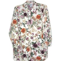 Only Necessities Size 1X Womens Blouse Button Front Long Sleeve Collared Floral - £11.08 GBP