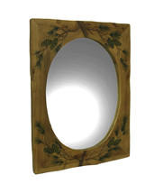 Scratch &amp; Dent Hand Carved Pine Cones Rustic Wood Framed Wall Mirror 32 in. - £193.49 GBP