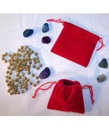 12 SMALL RED VELVET DRAWSTRING STORAGE JEWELRY BAGS soft bag coins rocks... - $4.70