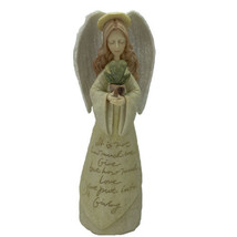 Foundations by Enesco Angel Figurine Holding Plant 120101 Resin Giving Love - $18.35