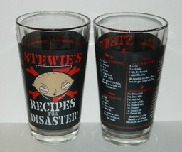 The Family Guy Stewie&#39;s Recipes For Disaster! Clear Pint Glass 2007 NEW UNUSED - £4.74 GBP