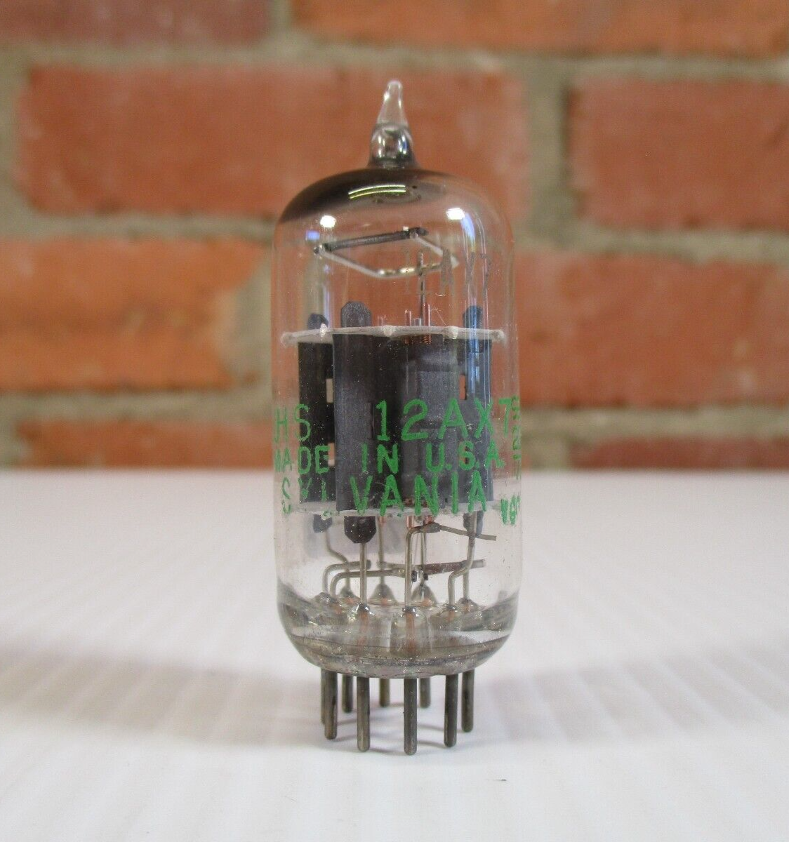 Sylvania JHS 12AX7 Vacuum Tube Clear Top Short Gray Plate Copper RodsTV-7 Tested - $29.50