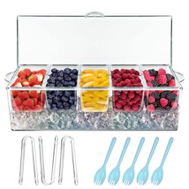 Bar Serving Tray On Ice With 5 Compartments Container, Fruit Trays For S... - £39.33 GBP