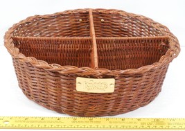 Wicker Basket Divider Round Multi-Use Organizer Rustic Vintage - €16,97 EUR
