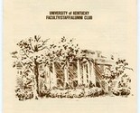 Spindletop Hall Brochure University of Kentucky Faculty Staff Alumni Club - $9.90