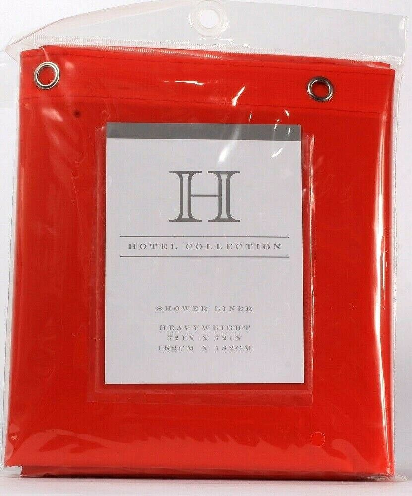 Hotel Collection Heavy Weight Red 72" X 72" 100% PEVA Shower Liner Mildew Resist - $17.99
