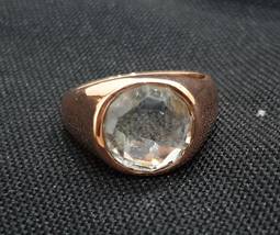 Natural White Crystal Clear Quartz Gemstone Sterling Silver Handmade Men Ring - £46.65 GBP