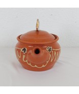 Studio Art Pottery Teapot Terra Cotta Color Fish Finial Decorative Unsig... - £30.44 GBP