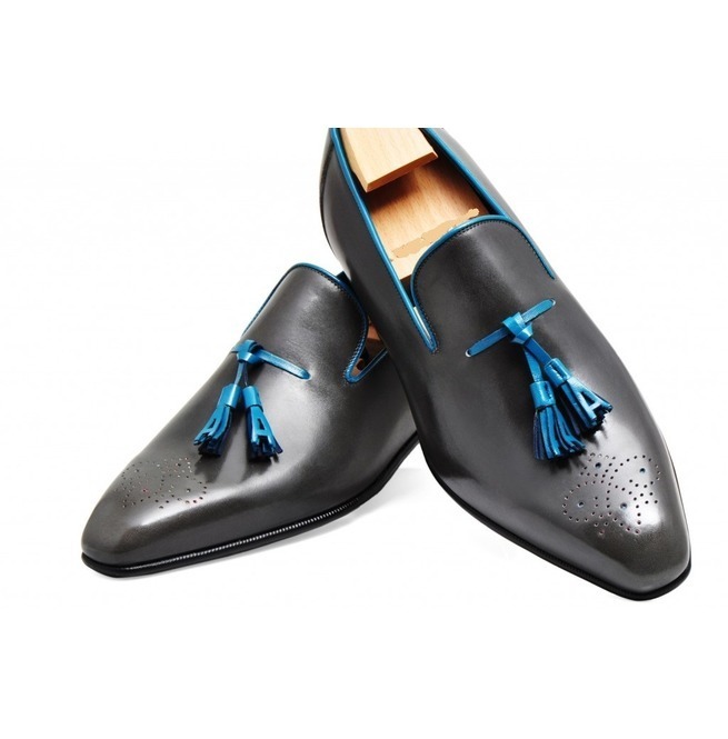 NEW  Handmade Black Classic Shoes, Men's Tussles Leather Loafers Formal Dress Sh