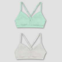 Two (2) Hanes Girls&#39; Seamless On the Go Comfort Racerback Bra Small 6-6X... - $11.30