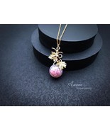 Handmade Sphere Wire Wrapped Pendant with Purple Dragon Veins Agate, Wom... - $62.00