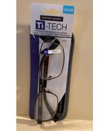 Single Pair Ti-Tech Foster Grant Reading Glasses 200 Magnification +Pock... - €6,05 EUR