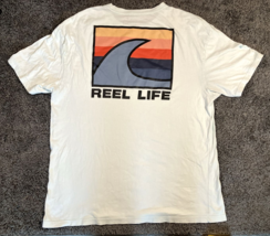 Reel Life T Shirt Mens XXL Light Blue Shark Fin Logo Short Sleeve Tee Co... - £14.93 GBP