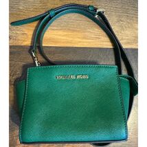 Michael Kors Green Safiano Leather Mini Crossbody Gold Tone Hardware Bag - $55.44