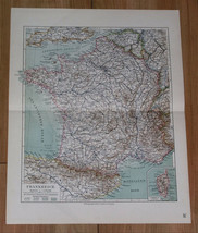 1912 Antique Map Of France / Paris German Lorraine And Alsace - £15.33 GBP