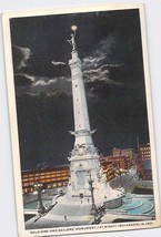 Postcard IN Indiana Indianapolis Soldier Sailors Monument at Night White... - $4.95