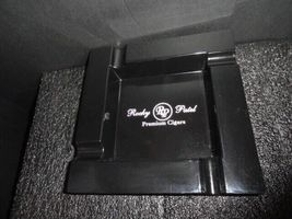 Rocky Patel  Black Plastic  Square 4-Finger Ashtray Measures 9.5"square image 3