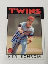 Ken Schrom Minnesota Twins 1986 Topps Autograph Card #71 Read Description - £3.86 GBP