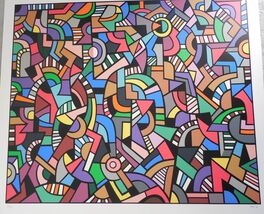 John Rosa "Adobe Abstract" Hand Signed &amp; Numbered Screenprint Very Large !! - $391.05