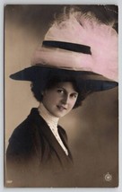 RPPC Edwardian Glamour Girl Pretty Woman Pink Tinted Photo NPG Postcard A36 - £14.91 GBP