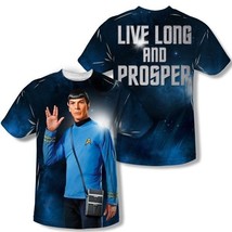 Star Trek Spock Live Long and Prosper Two-Sided Sublimation Print T-Shirt UNWORN - $33.85