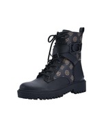 GUESS Womens 8 M Dark Brown Faux Leather Zip or Lace Up Combat Boots NIB... - $48.99
