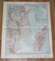 1927 Vintage Map Of Mozambique Madagascar Tanzania Tanganyika Reunion Africa - £15.11 GBP