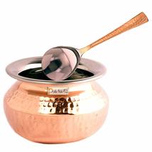 Prisha India Craft Handmade Steel Copper Casserole and Serving Spoon - Set of Co - £49.97 GBP